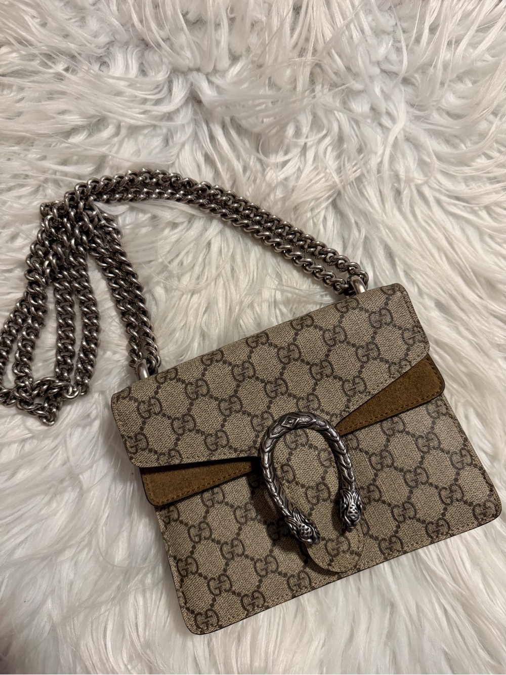 GG Supreme Monogram Mini Dionysus Shoulder Bag Taupe